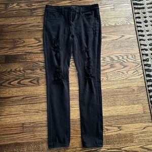 Express Distressed Black Jeggings